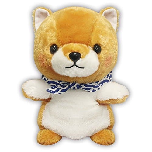 Amuse Mameshiba 3 Brothers Series Plush Dog Puppet Doll Brown 'Mametaro' Size (9"x 8"x 6") Japan Import Stuffed Animal Toy Japanese Popular Dog Shiba Inu Cute Dog Doll Plush