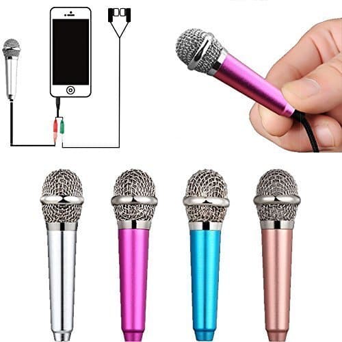 Mini Handheld Microphone,CoolDi Omnidirectional Stereo Mic for Voice Recording,Chatting for iPhone and Android Smartphones (Golden)