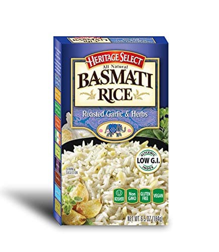 Heritage Select Basmati Rice, Roasted Garlic & Herbs with Orzo Pasta, 6.5 Ounce (Pack of 6)