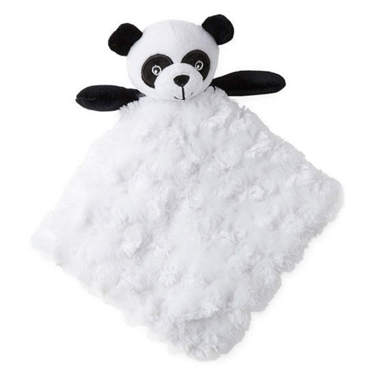 Okie Dokie Panda Bear White Black Plush Security Blanket for Baby Nursery Newborns