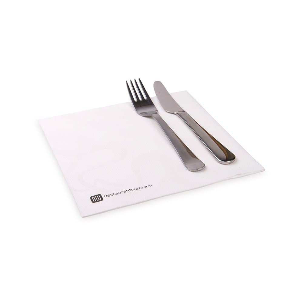 Restaurantware-Luxenap 15.75 Inch Disposable Napkins, 25 Soft Linen Like Napkins - Absorbent, Air Laid, White With Vintage Pattern Paper Cloth Like Napkins, Pre-Folded, For Dinner Party Guests