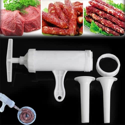 Manual Sausage Machine Meat Stuffer Filler Hand Operated Salami Maker & Funnel …