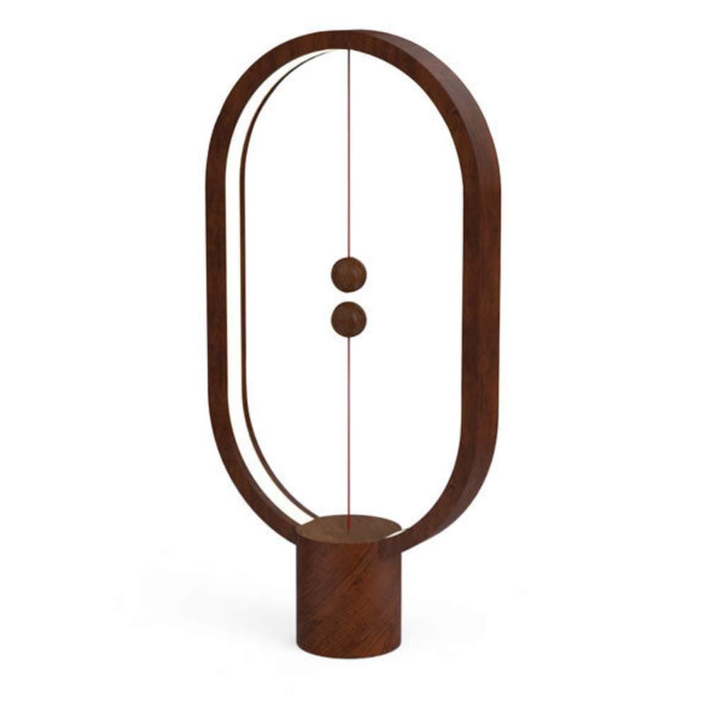 Heng Balance Lamp ALLOCACOC Ellipse Magnetic mid-air Switch USB Powered LED lamp, Warm Eye-Care LED Lamp, Night Lamp, Table Lamp, Decoration for Bedroom, Living Room, (Dark Wood)