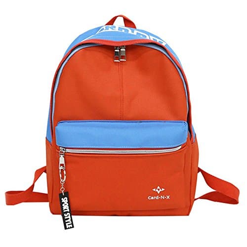 Leisure Travel Nylon Color Patchwork Shoulder Bag Student Backpack Couples Bag