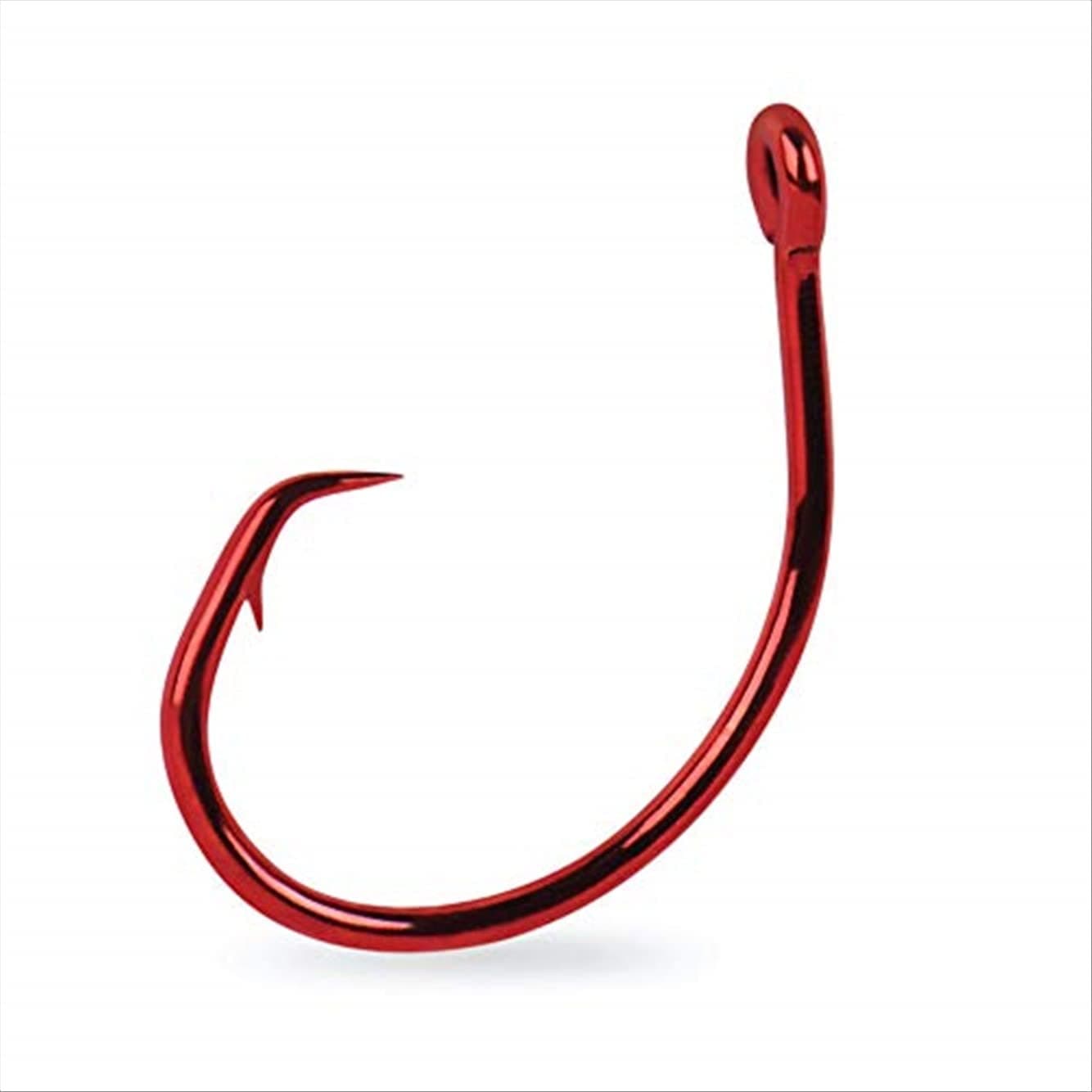 Mustad Demon Perfect® Inline Circle Hook - 1X Fine Fishing Hook, Wide Gap Circle Hook, Ideal for Saltwater & Freshwater Fishing, Original Design Big Fishing Hook, Red Nickel, 4/0, Pack of 10