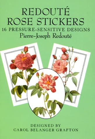 Redouté Rose Stickers: 16 Pressure-Sensitive Designs (Dover Stickers) Paperback – June 8, 1992