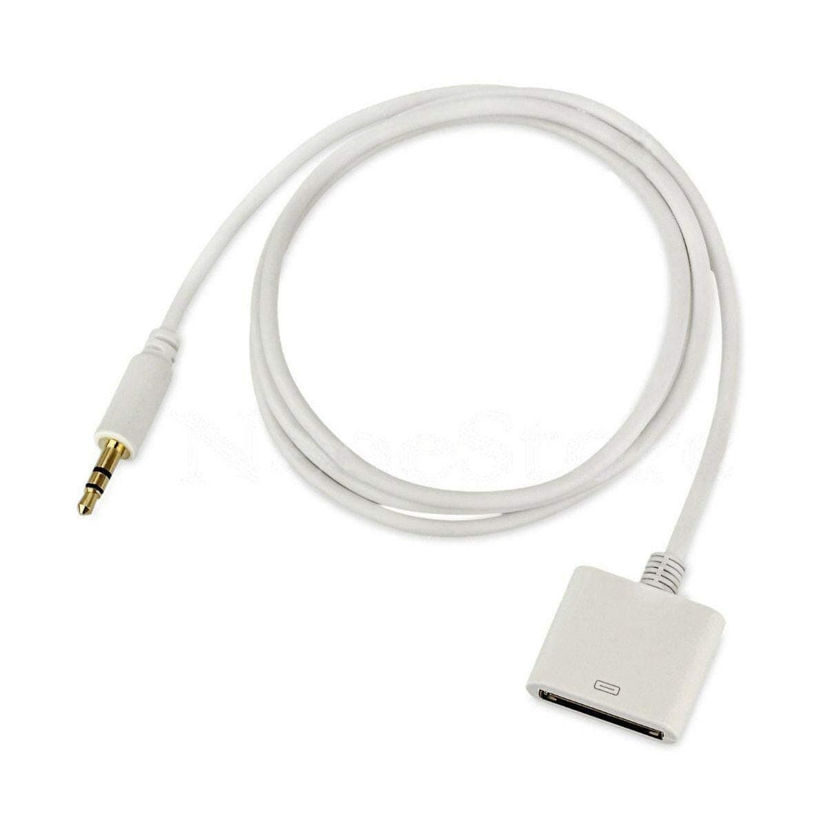 Audio Cable [Click2u] -AUX 3.5mm Male to 30 pin Female Audio Adapter Converter Cable [White].