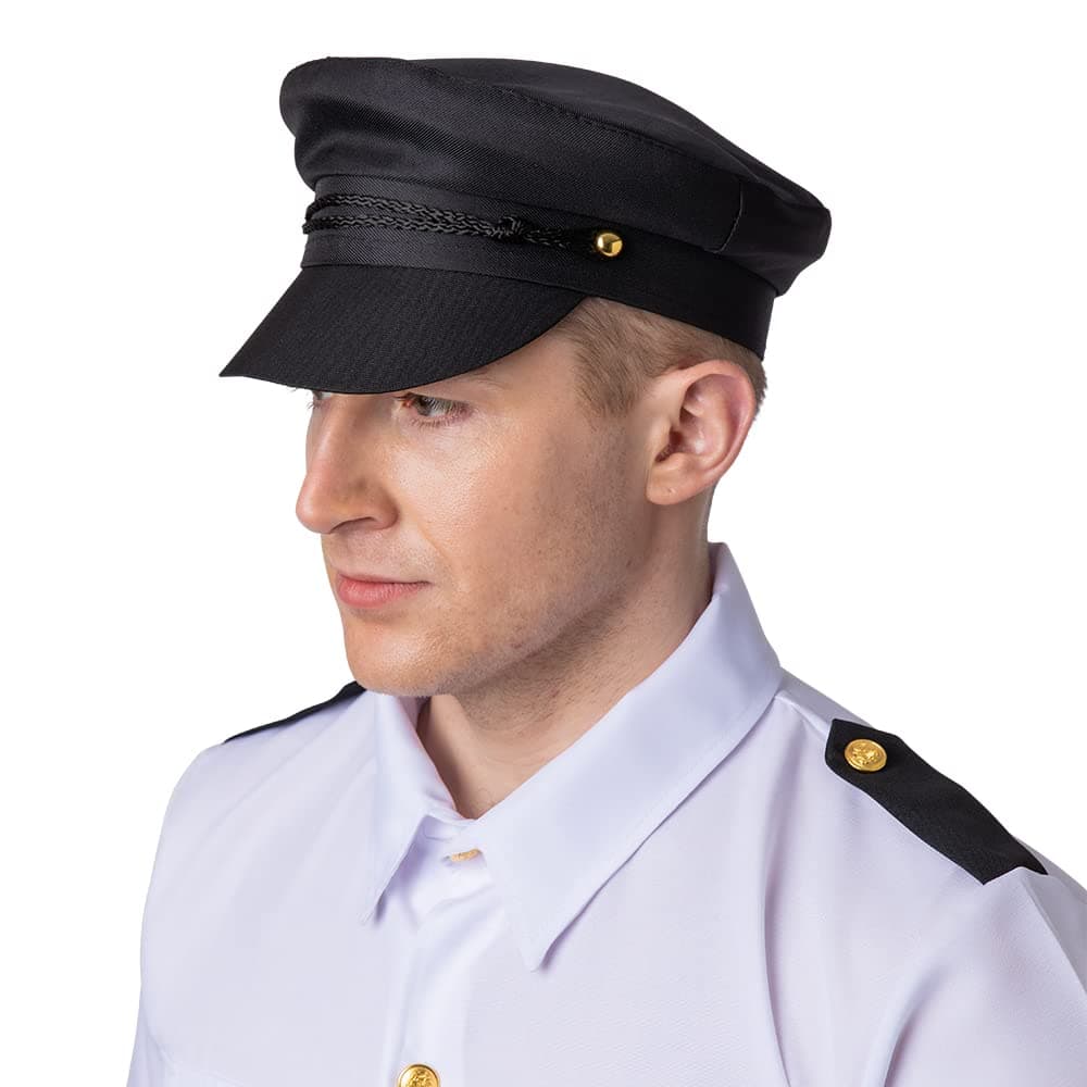 Wicked Costumes Adult Unisex Black Chauffeur Driver Cap Fancy Dress Hat Accessory