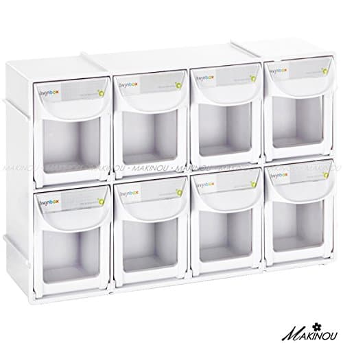Drawer Plastic Bin Parts Storage Organizer Cabinet House Storage Boxes (8 Drawer, White)
