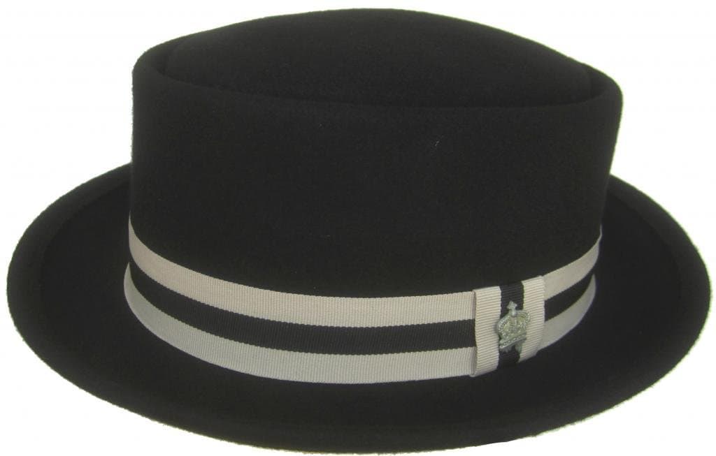 Christys Old Sport Wool Pork Pie Hat (Black, Medium/Large)