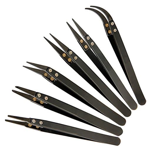 Generic TS3 : Precision Ceramic Tweezers Professional Anti-Static Heat Resistant Insulated Stainless Steel Tweezers Multitool Hand Tools