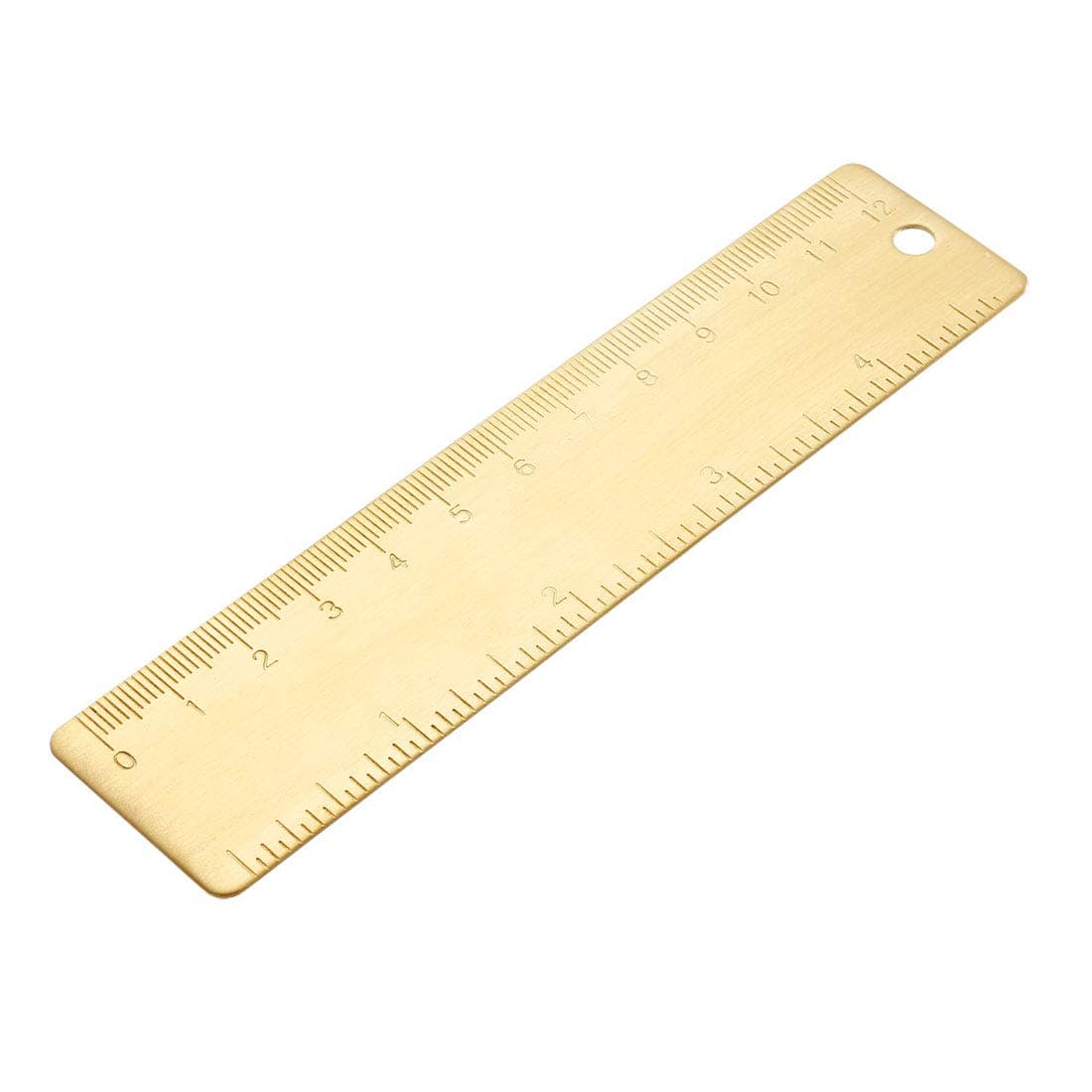 uxcell Straight Brass Ruler 120mm 4 Inches Metric Measurement Tool Drawing Measuring Ruler 1mm Thickness