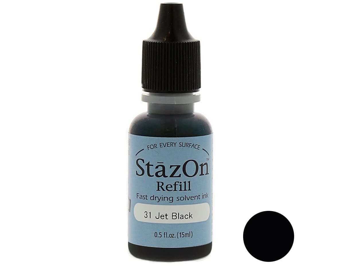 1/2 Fluid Ounce StazOn Multi-Surface Inker, Jet Black