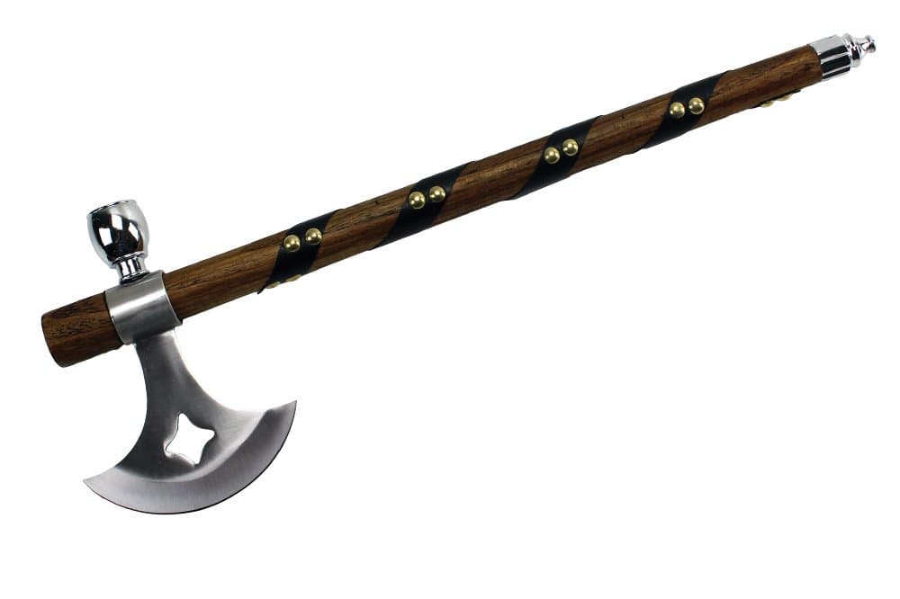 Co L-113 Native American Peace Pipe Tomahawk Axe, 18", Black