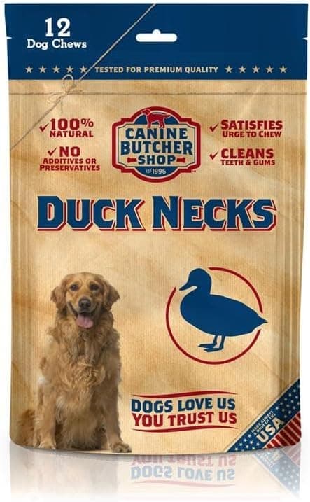 Duck Necks for Dogs, Raised & Made in USA, All-Natural Dog Chews, Treats (Pack of 12)