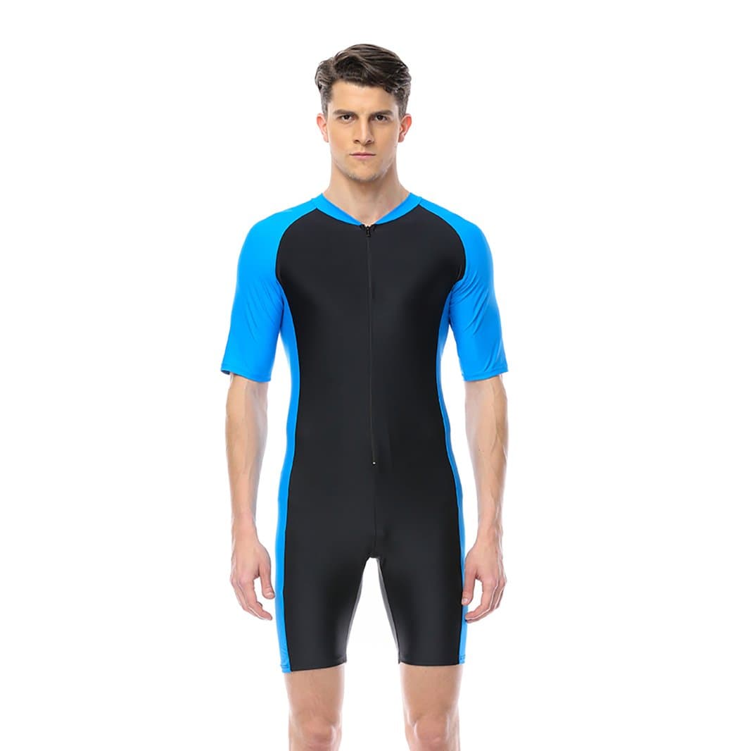 BELLOO Swimsuit for Men Design One Piece Short-sleeve surfing suit Sun Protection