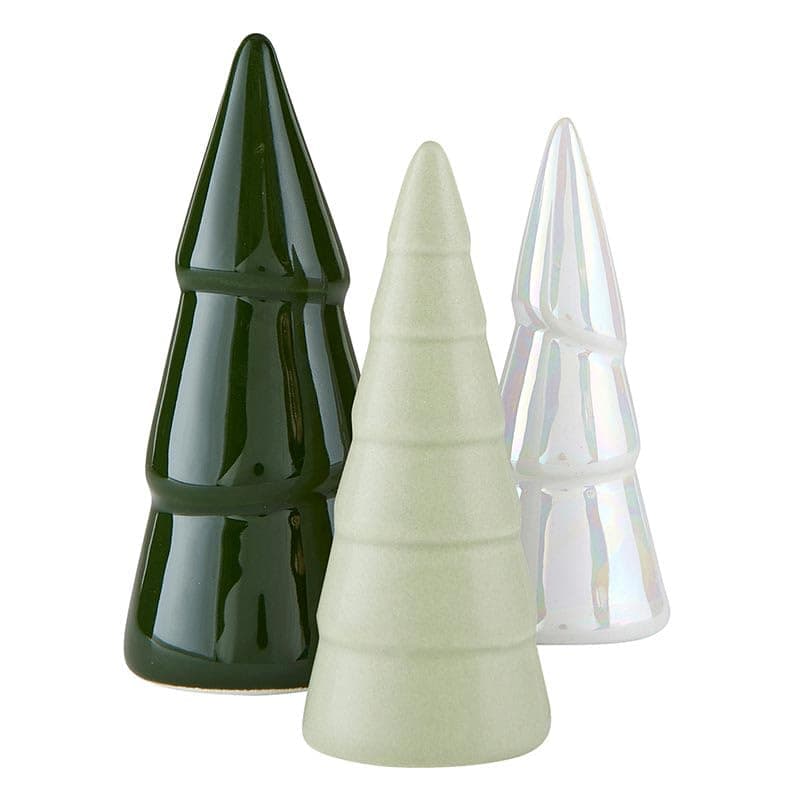 Santa Barbara Design Studio Holiday Shelf Décor Christmas Collection Ceramic Trees, Set of 3, Green