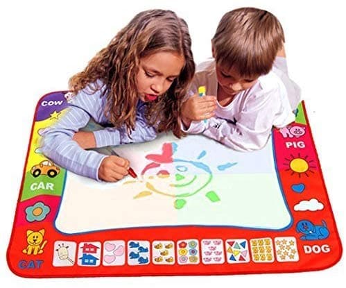 Aqua Doodle Mat 4 Color Boys Water Drawing Mat Educational Toy with 2 Water Drawing Pens 30.5" x 22.6 (Original Pacakge)