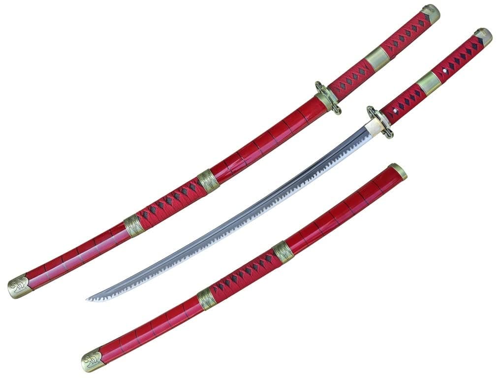 One Piece Roronoa Zoro Sandai Kitetsu 1045 Carbon Steel Katana Sword Wooden Sheath Great for Cosplay/Collection