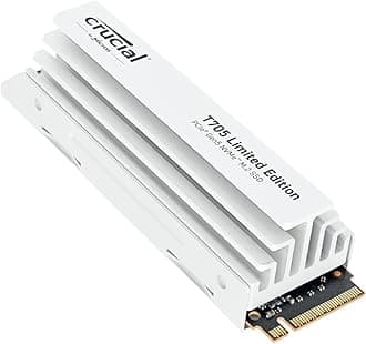 Crucial New 2024 T705 2TB PCIe Gen5 NVMe M.2 SSD with White Heatsink - Up to 14,500 MB/s - Limited Edition - Internal Solid State Drive (PC) - +1mo Adobe CC - CT2000T705SSD5A