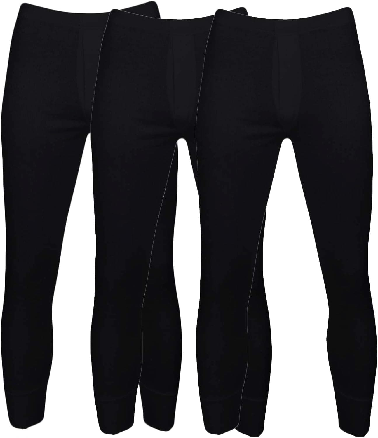 Pack of 3 Men's Extreme Hot Thermal Underwear Long John Brushed Inside Free Post Size S-XXL (Medium, Black)