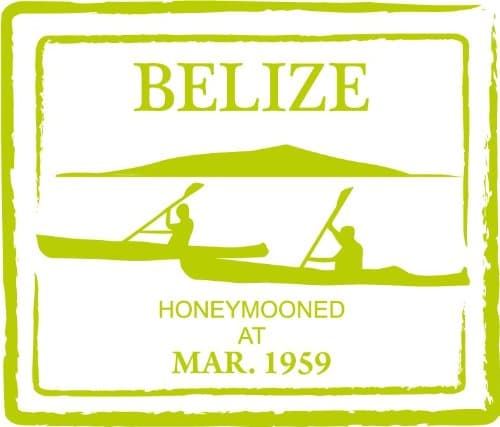 Belize Passport Retro Adventure Stamp Car Bumper Sticker Decal 5" x 5"