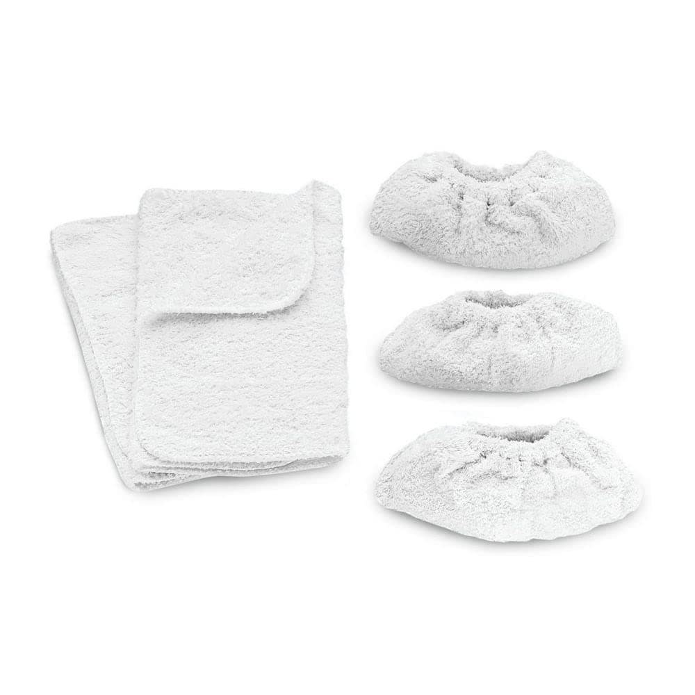 Terry Cloth Kit for Steam Cleaners, Includes 2 Cotton Floor Cloths and 3 Hand Nozzle Covers, for SC Series, Absorbent Replacement Pads