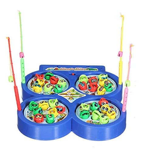 New Child Kid Educational Toy Electric Rotating Magnetic Magnet Fish Go Fishing Game Radom Color