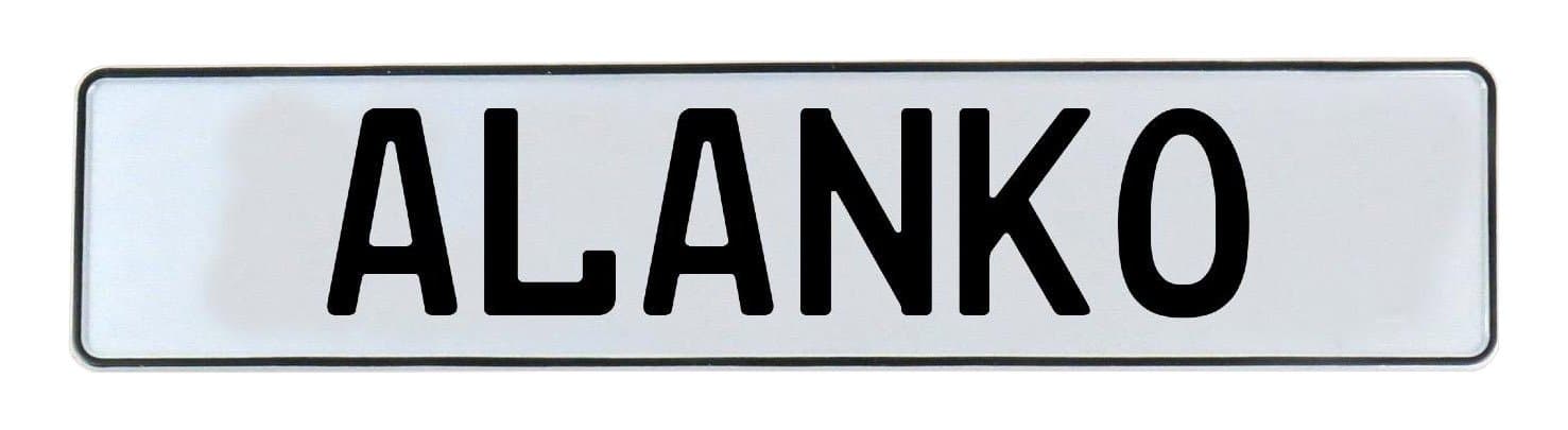 579899 Wall Art (Alanko White Stamped Aluminum Street Sign Mancave)