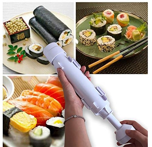 Sushezi Roller Kit - Sushi Rolls Made Easy - Simple Making Kit Molds DIY Sushi Maker Set (FREE Stainless Steel Chopsticks)