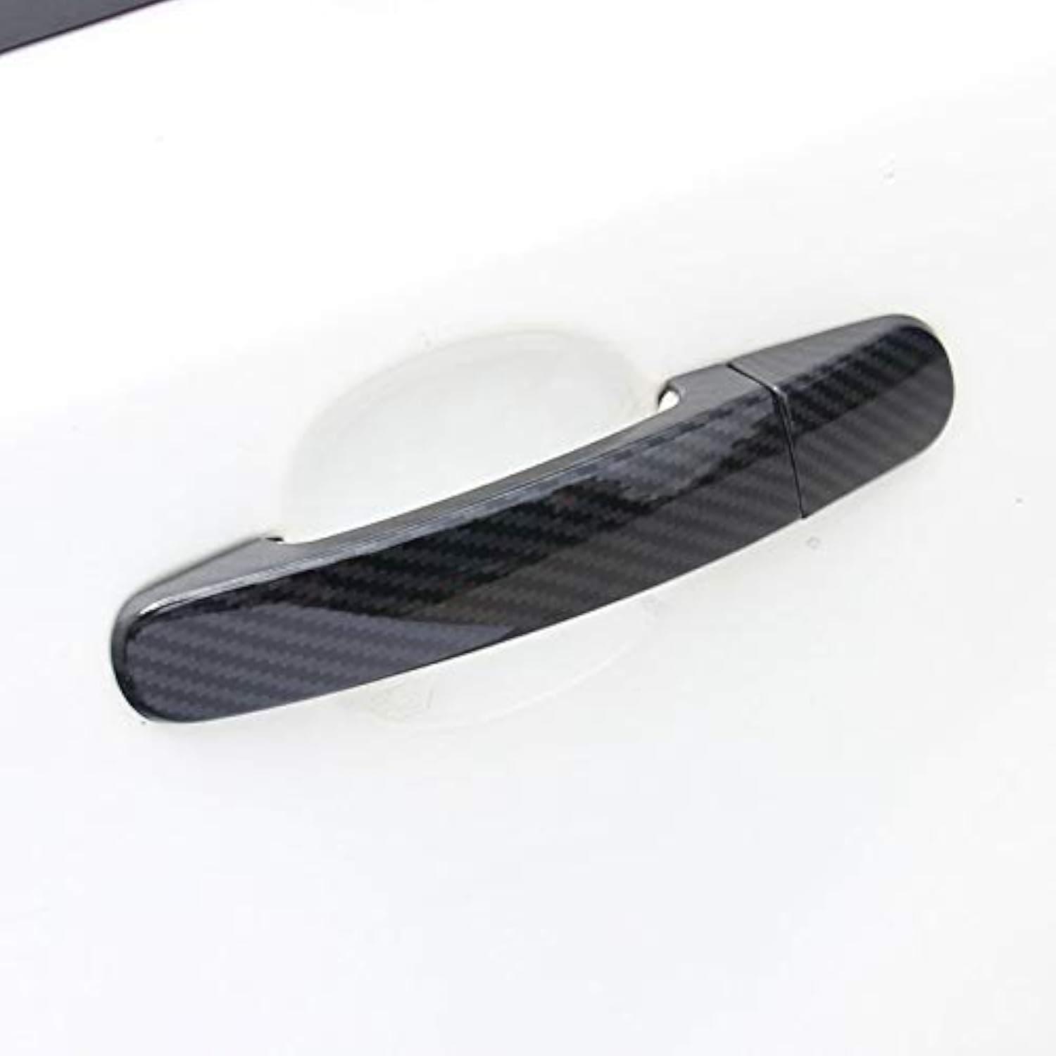 ZiWen Sport Style Carbon Fiber Print Door Handle Cover Trim for Ford Focus MK3 2012-2018 Escape 2013-2018 (No Keyless Holes)