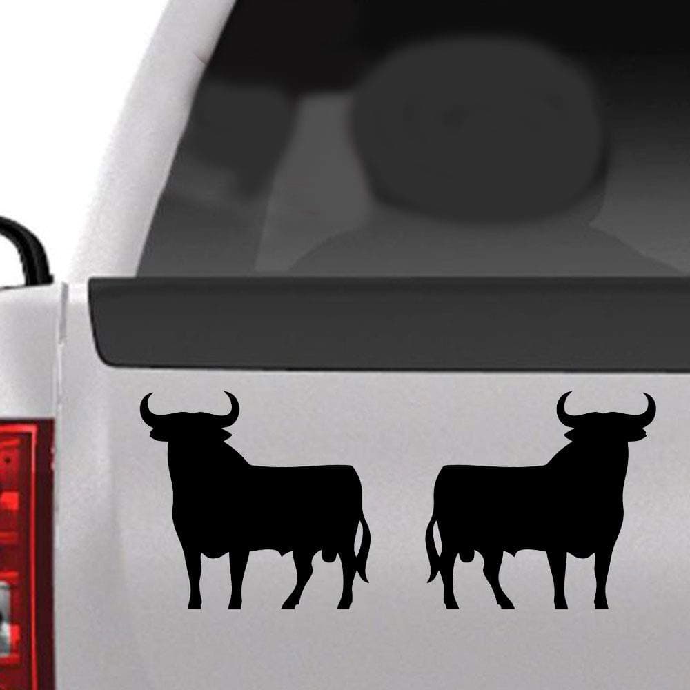 Two Pack - Spanish Osborne Bull Torro - Vinyl car Truck Racing Sticker Decal (Black)