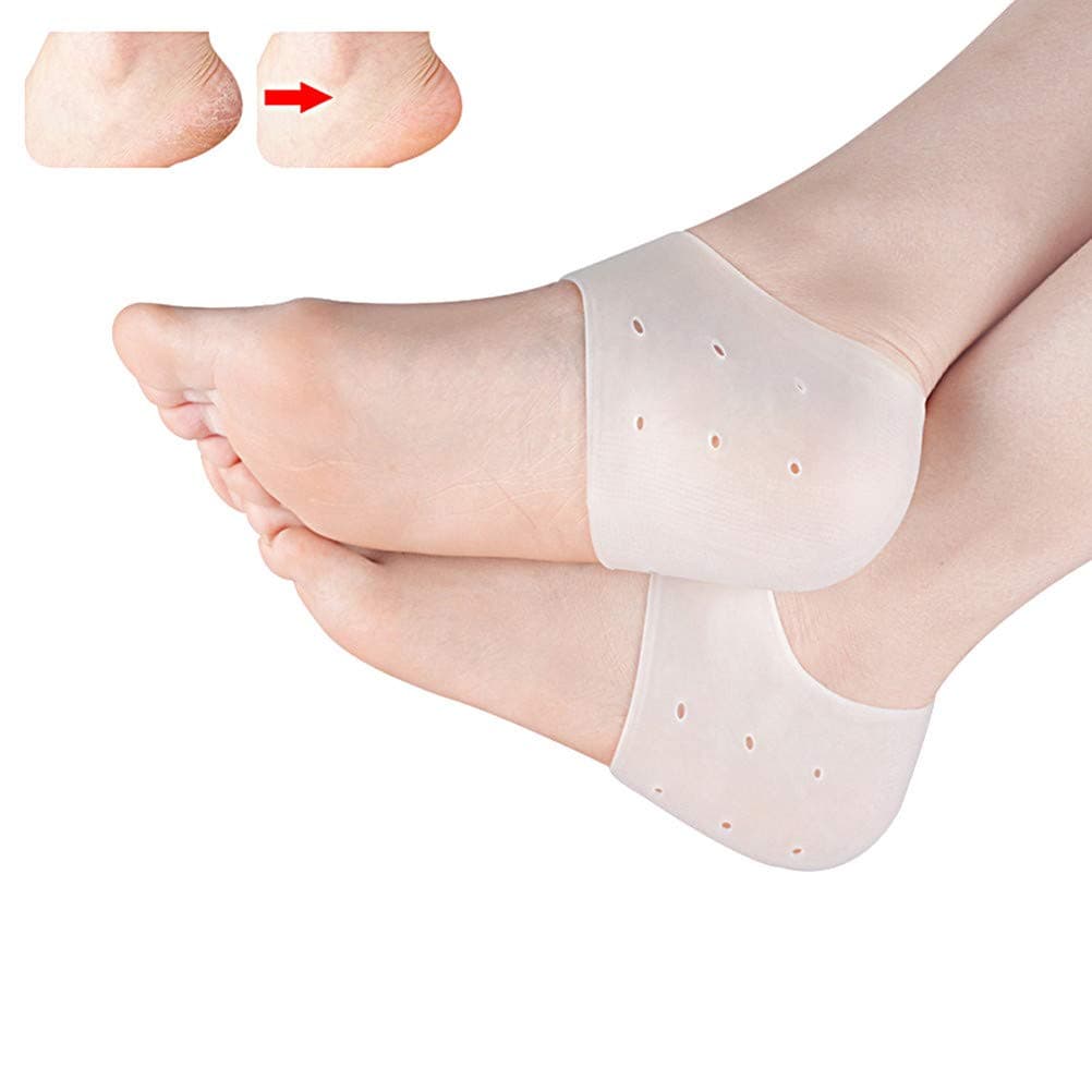 Gel Heel Protector, Gel Heel Cushion Silicon Heel Protection Pad Insoles Plantar Fasciitis Support for Women and Men - Heel Pain Relief and Pressure Relief