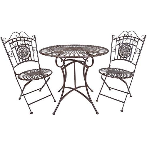 Titan 3 Piece Bistro Table & Chair Dining Set Outdoor Patio Rustic Antique Style