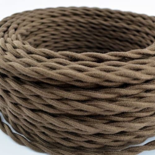 Brown Cotton Cloth Covered Twisted Electrical Wire