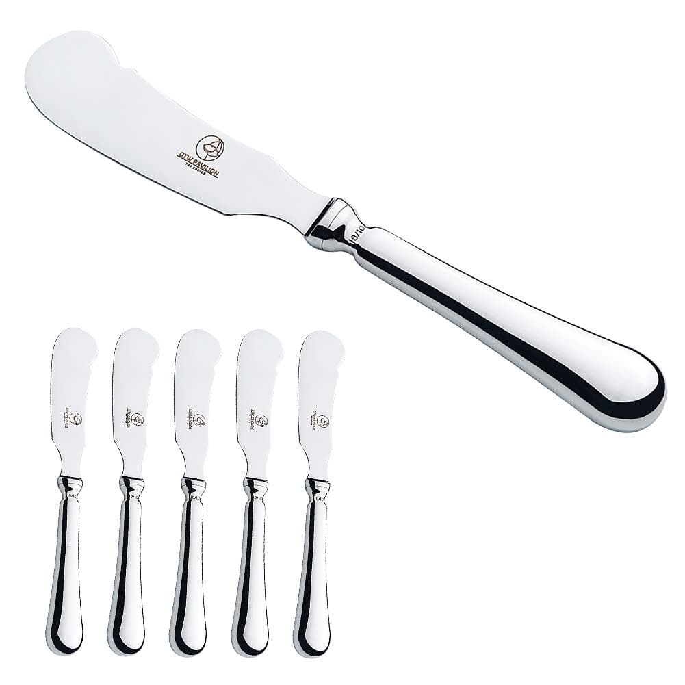 Butter Knife Silver Cheese Knife Spreaders 18/10 Stainless Steel 7” for Butter Cheese and Dessert Set of 6