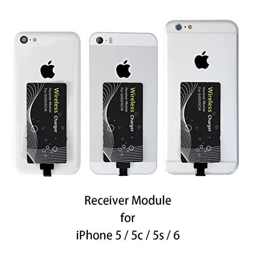 Thin Qi Wireless Charging Receiver Patch for iPhone 6, 6 Plus, 5, 5C, 5S – Enables wireless charging on iPhone