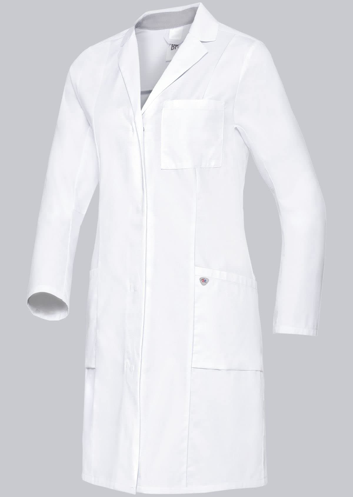 BP 1754-130-21 Women's Doctor's Coat, Long-Sleeve, Arm-Lift System, 205,00 G/M², Pure Cotton, White, Size