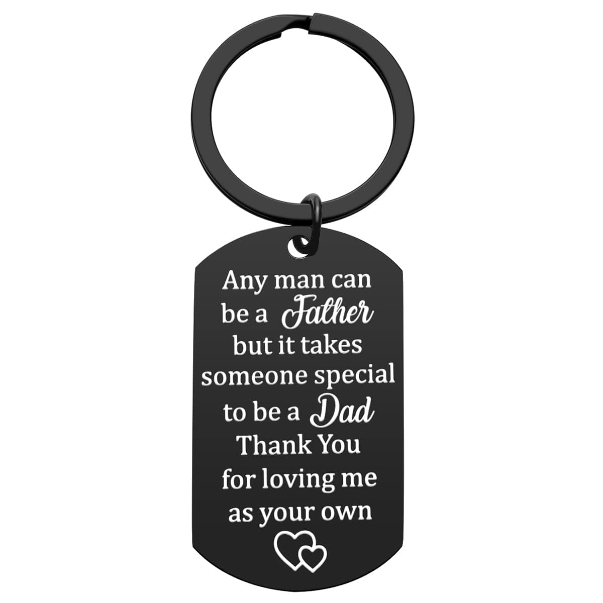 iJuqiStep Dad Gifts from Daughter Son - Christmas Birthday Gifts for Stepdad from Kids, Thank You for Loving Me AS Your Own Step Father Keychain