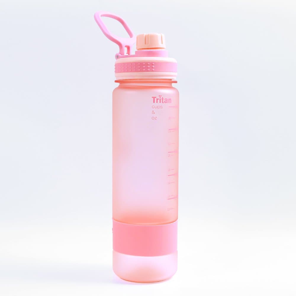 VANLE MAX Tritan Sports Water Bottle 30oz - Large for Outdoor & Gym, Leak Proof BPA Free Co-Polyester Plastic Drinking Bottle (Pink)