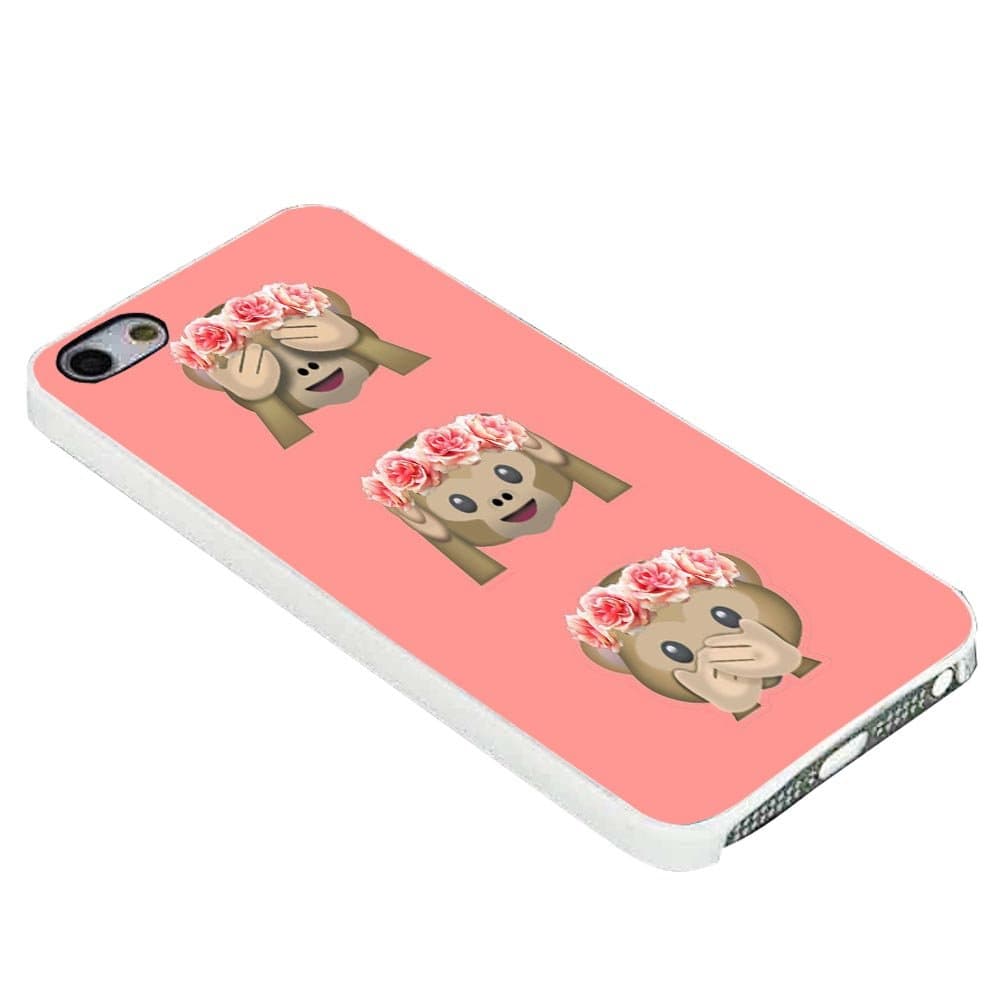 Emoji Monkeys With Flower Crown for Iphone Case (iPhone 6S white)