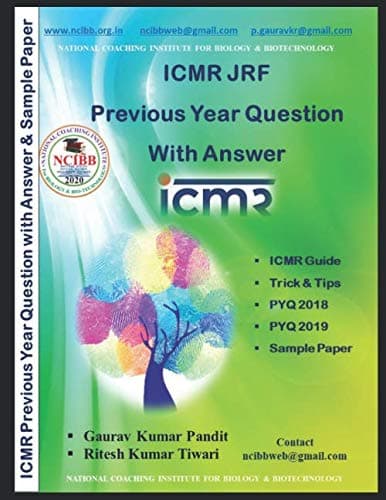 ICMR JRF PREVIOUS YEAR QUESTION WITH ANSWER