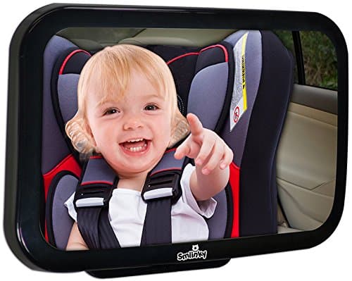 HOT SALE! - Back Seat Baby Car Mirror - 35% Greater View Of Your Rear Facing Baby - Unique Convex Angle - Extra Large Size - Premium Quality Shatterproof Car Seat Mirror - Adjustable Pivot Mount - Best Rear Facing Car Seat Mirror - You'll See More Of Your Baby More Clearly - Comes With Free eBook &