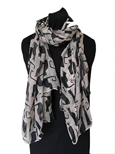 Pamper Yourself Now Women's Silhouette Cats Long Scarf