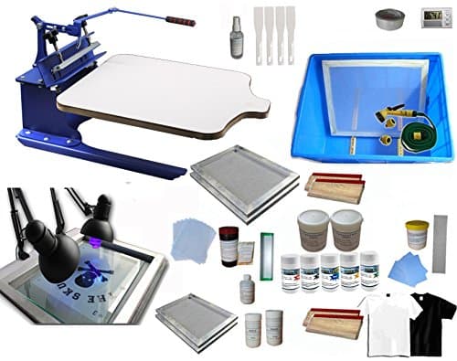 Techtongda Single Color Screen Printing Kit Bundle T-Shirt Hobby DIY Silk Screen Printing Press Exposure Unit
