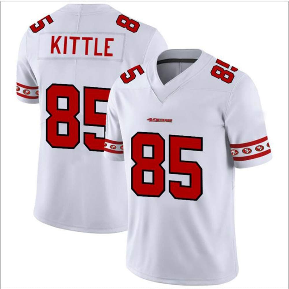 HYQ Men Jersey American Football T-Shirt 49Ers, 85#97 Unisex Football Uniform Fans T-Shirts Print Top Short Sleeve,White#85,L/52