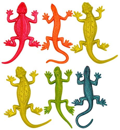 STRETCHY LIZARDS - Novelty Toys For Children Perfect Party Loot Prize Bag Filler Cool Stuff (12 Pack)