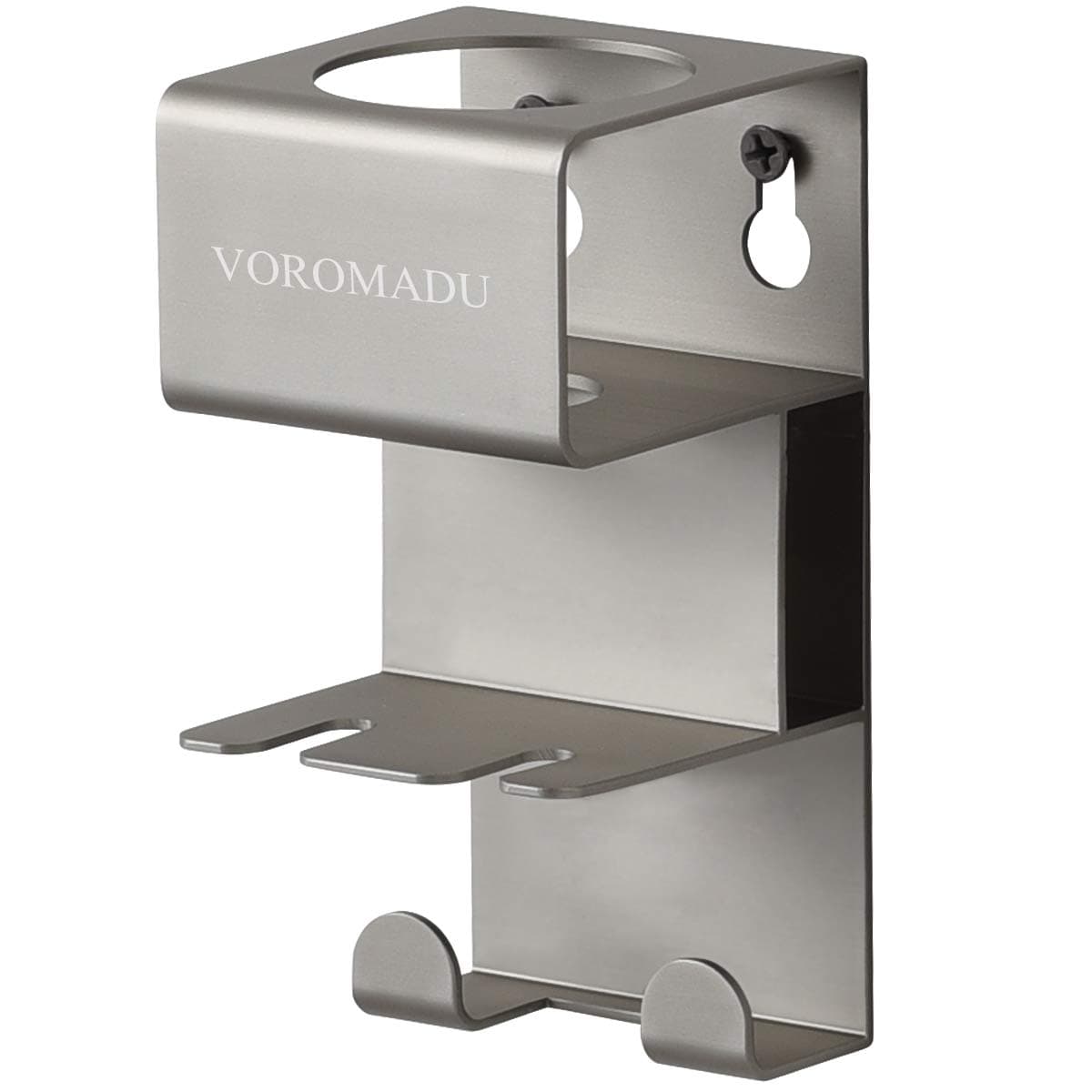 Toothbrush Holder Wall Mounted 4 in 1 Multi-Functional Toothpaste Holder and Razor Shaver Holder with Towel Hooks Anodized Aluminum Bathroom Shower Organizer (Nickel)