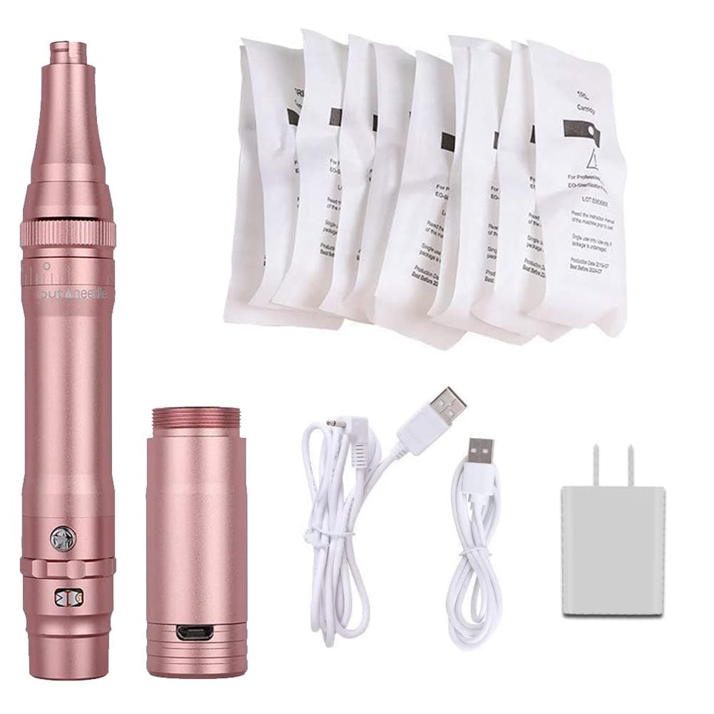Professional Permanent Makeup Pen Wireless Tattoo Machine Kit With 10pcs Needles Microblading Supply for Eyebrow Lip Eyeliner (Rose Gold) UKP-A950
