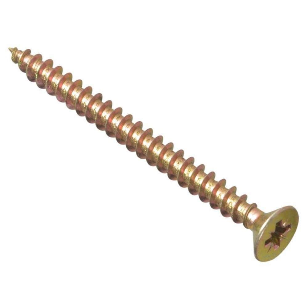 ForgeFix Multi-Purpose Single Thread Screws | 6.0 x 60mm | Zinc Yellow Passivated | Box 100